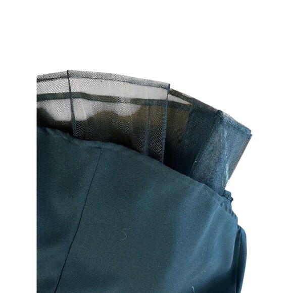 LA Glo Vintage Black Satin Trimmed Halter Dress Tulle Underneath Sz Sm - Picture 7 of 7